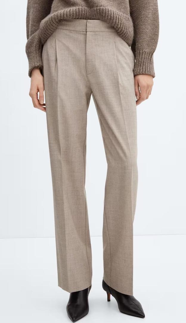 Pantalón jaspeado recto de Mango