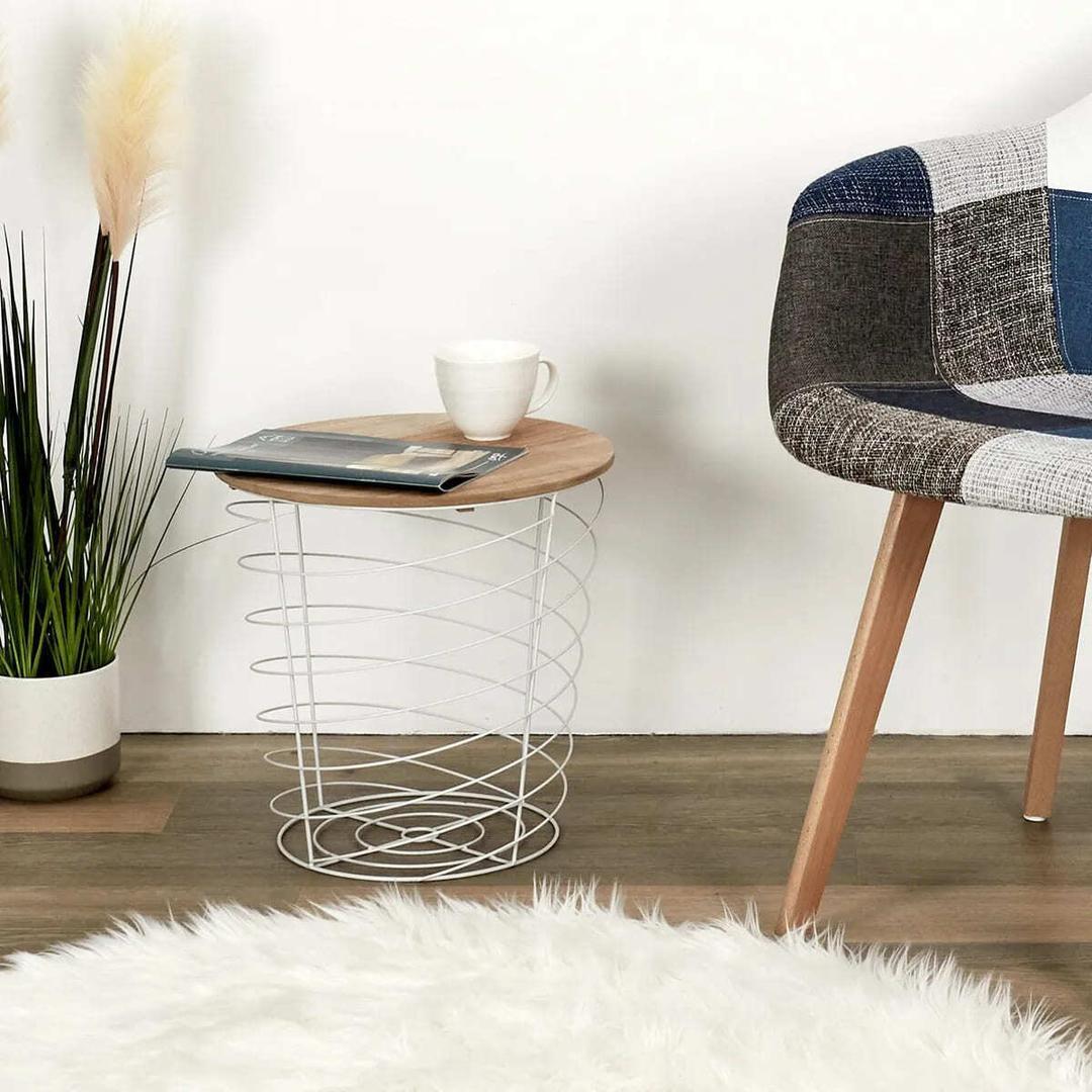 La mesa auxiliar Cyclone redonda de MDF de color blanco de Leroy Merlin