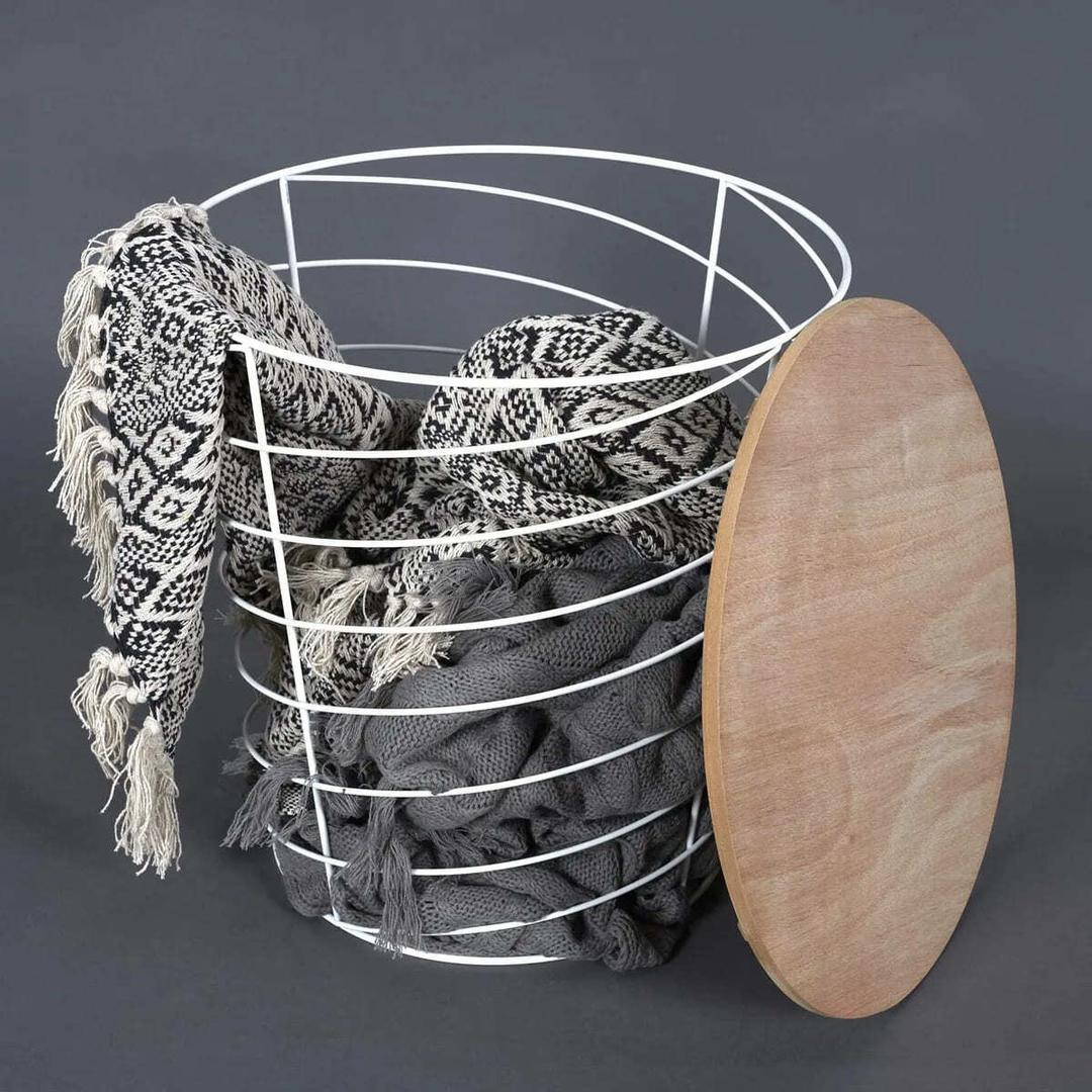 La mesa auxiliar Cyclone redonda de MDF de color blanco de Leroy Merlin