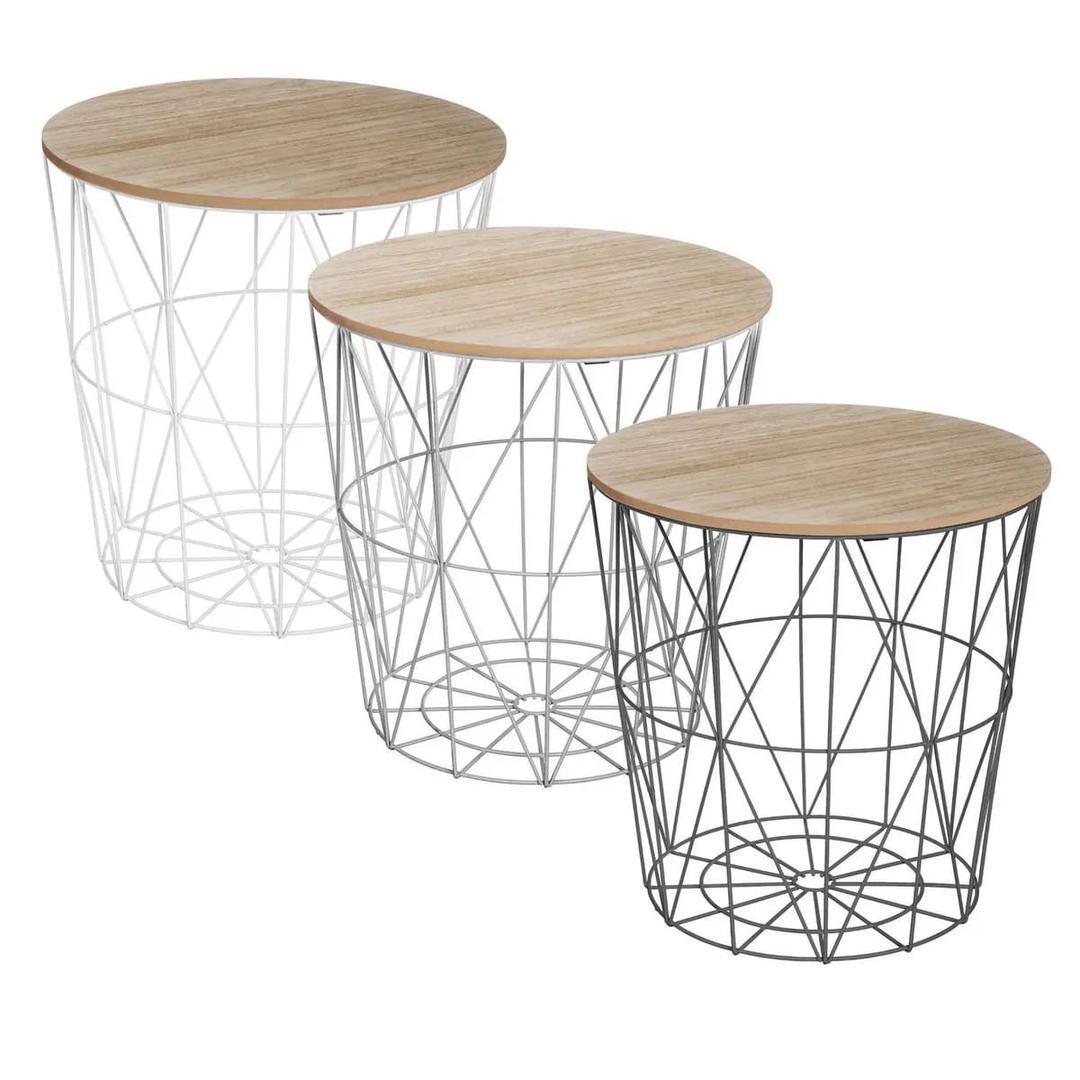 La mesa auxiliar de metal de color negro kumi d.40 de Leroy Merlin