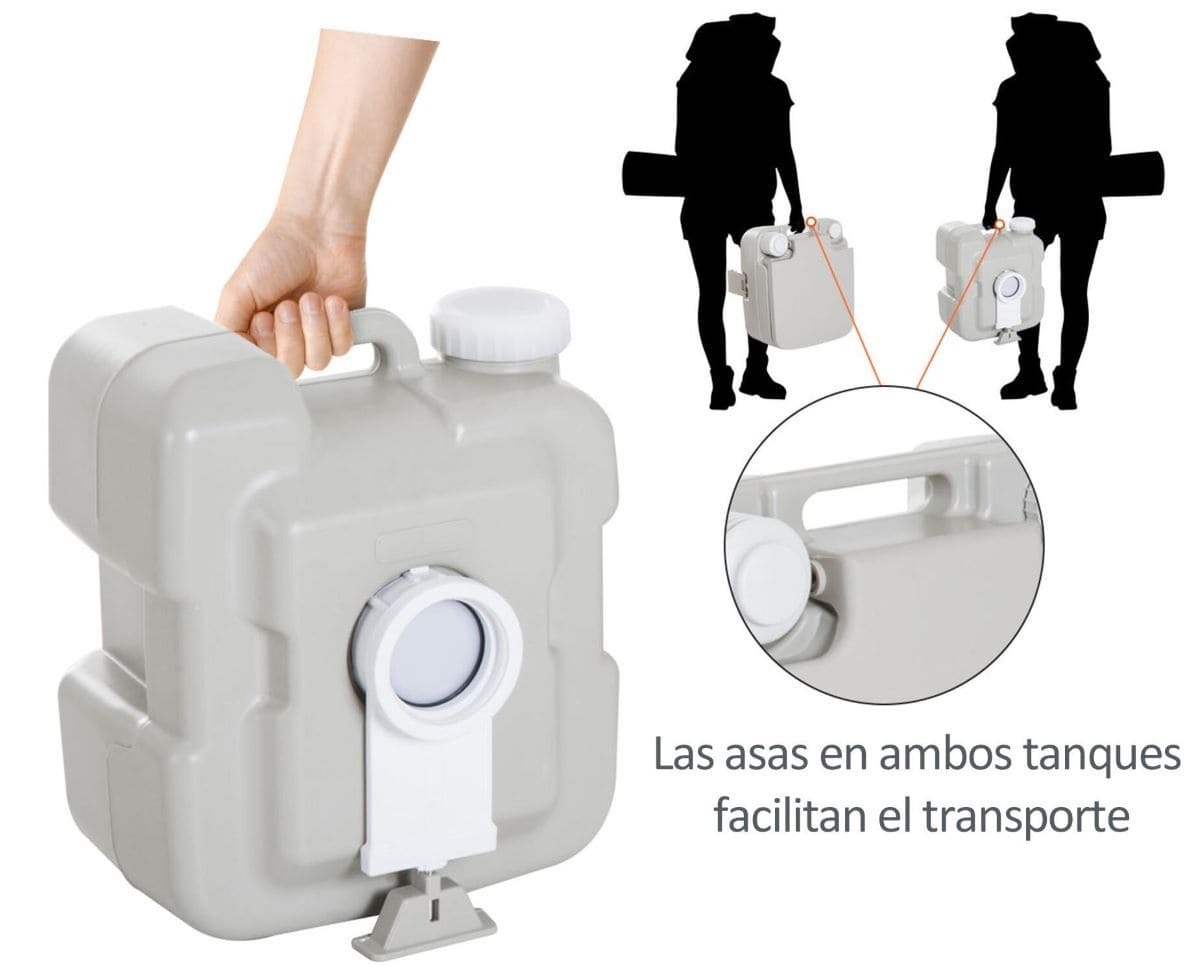 KLEANKIN Inodoro Portátil HOMCOM 41.5x36.5x42 cm Gris Claro de Decathlon