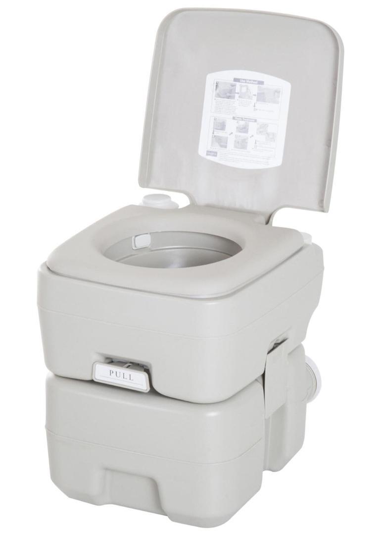KLEANKIN Inodoro Portátil HOMCOM 41.5x36.5x42 cm Gris Claro de Decathlon