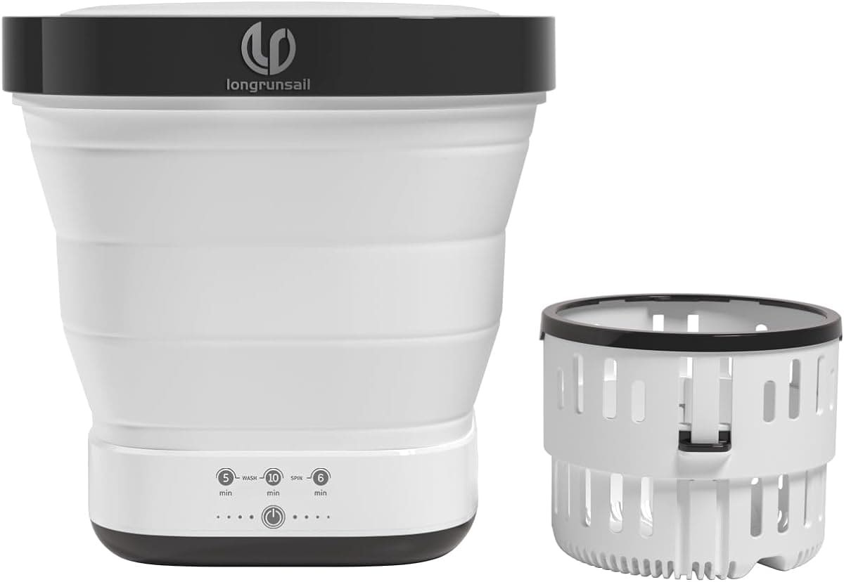 La lavadora plegable de 16 litros y 40 W blanca Longrunsail en Amazon