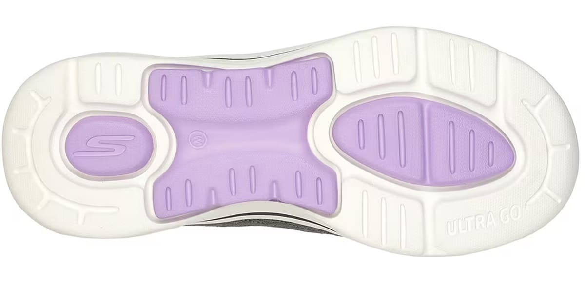 Zapatillas grises y moradas Arch Fit Go Walk de Skechers en Decathlon