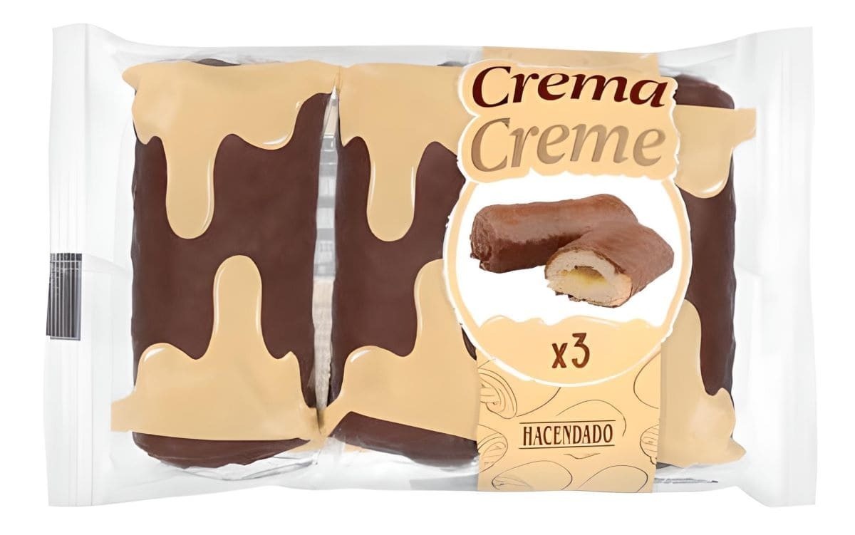 Caña de hojaldre rellena de crema sabor vainilla