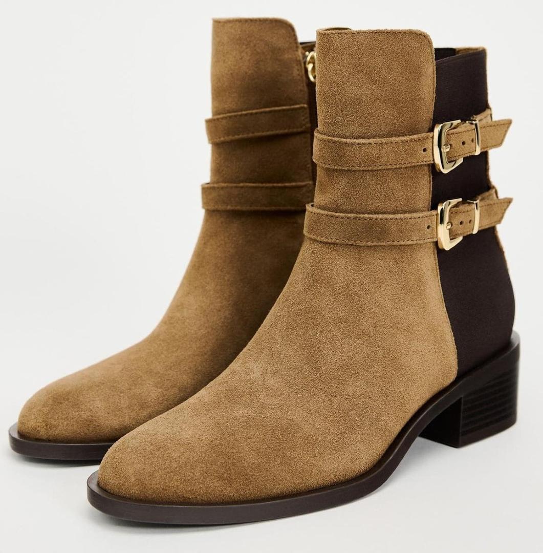 Botines de piel con hebillas