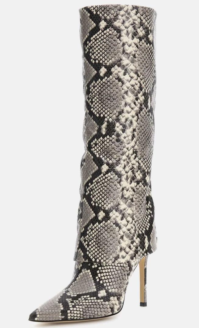 Bota sabola estampado pitón de Guess