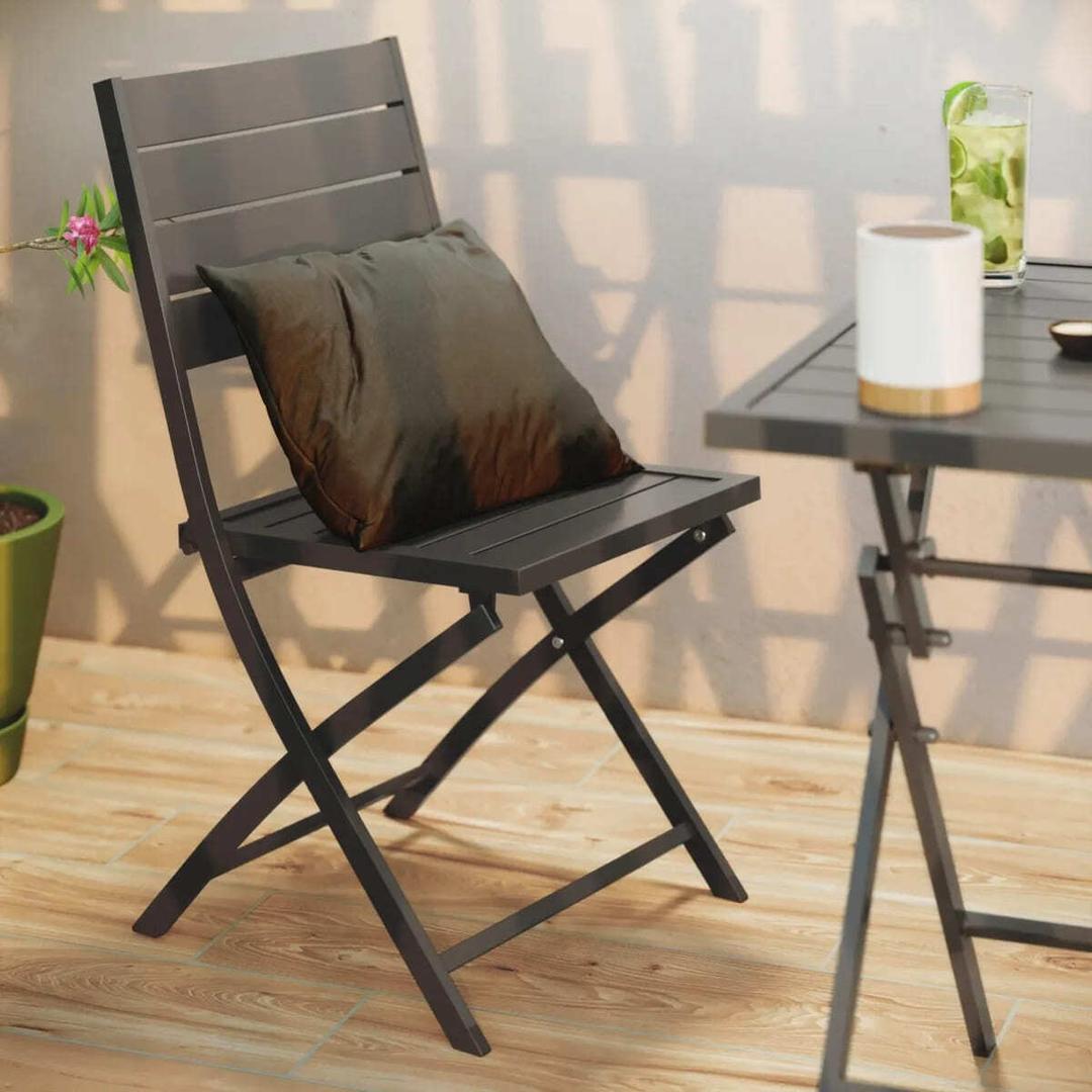 El set de 2 sillas de jardín sin brazos NATERIAL Xara II Origami de Leroy Merlin