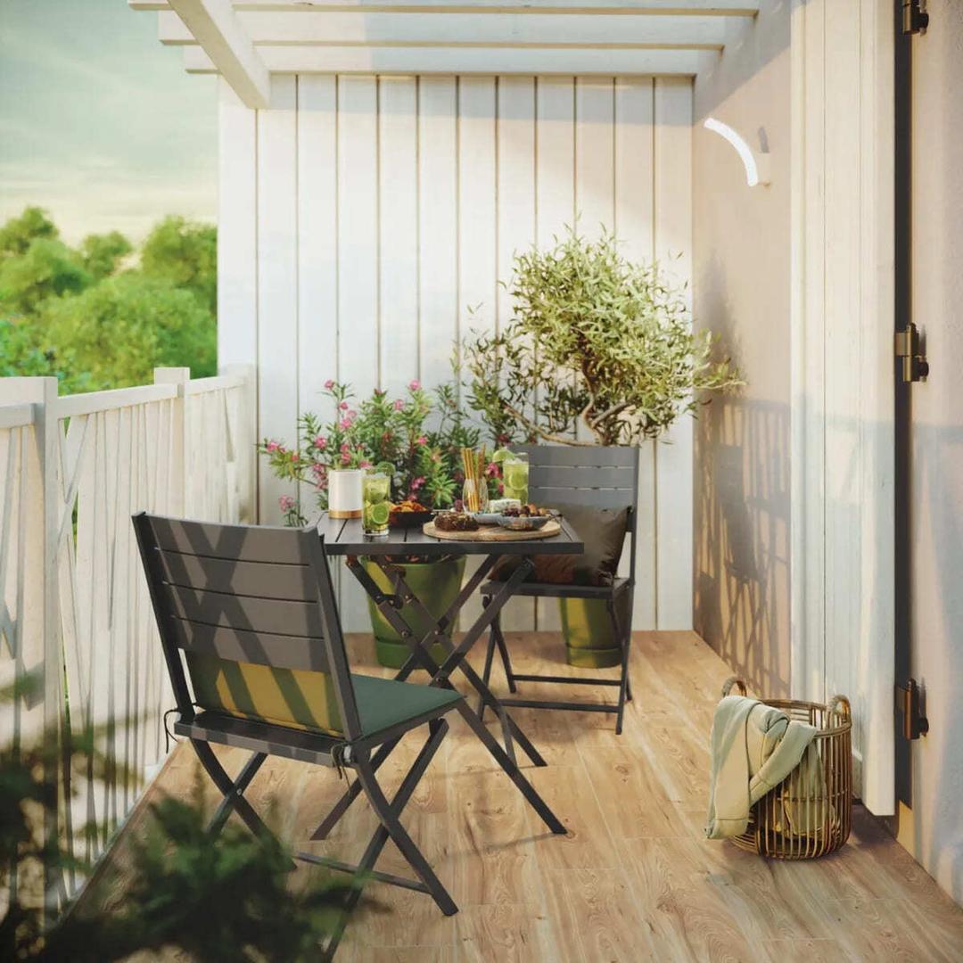 El set de 2 sillas de jardín sin brazos NATERIAL Xara II Origami de Leroy Merlin