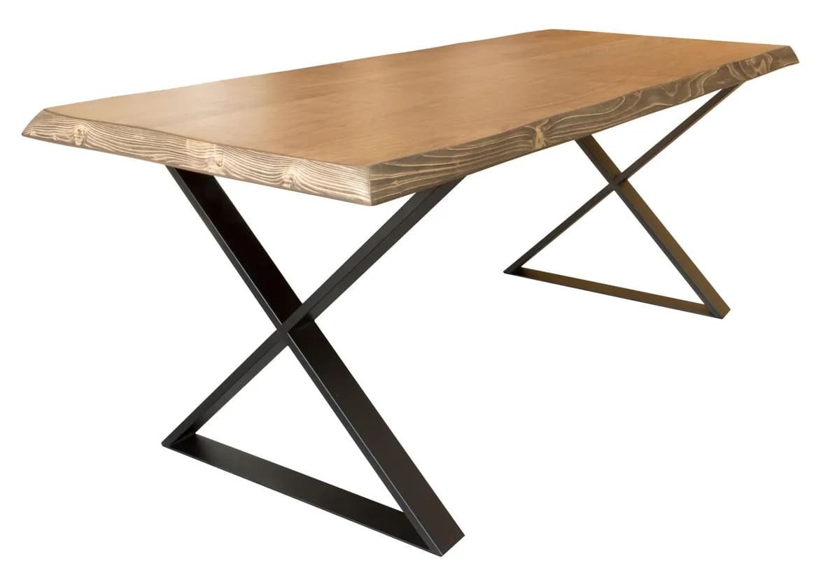 La mesa de comedor fija de madera de roble maciza de Leroy Merlin