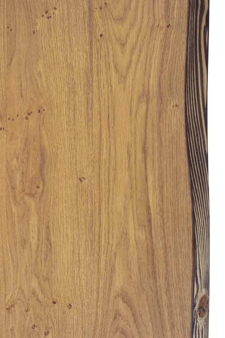 La mesa de comedor fija de madera de roble maciza de Leroy Merlin