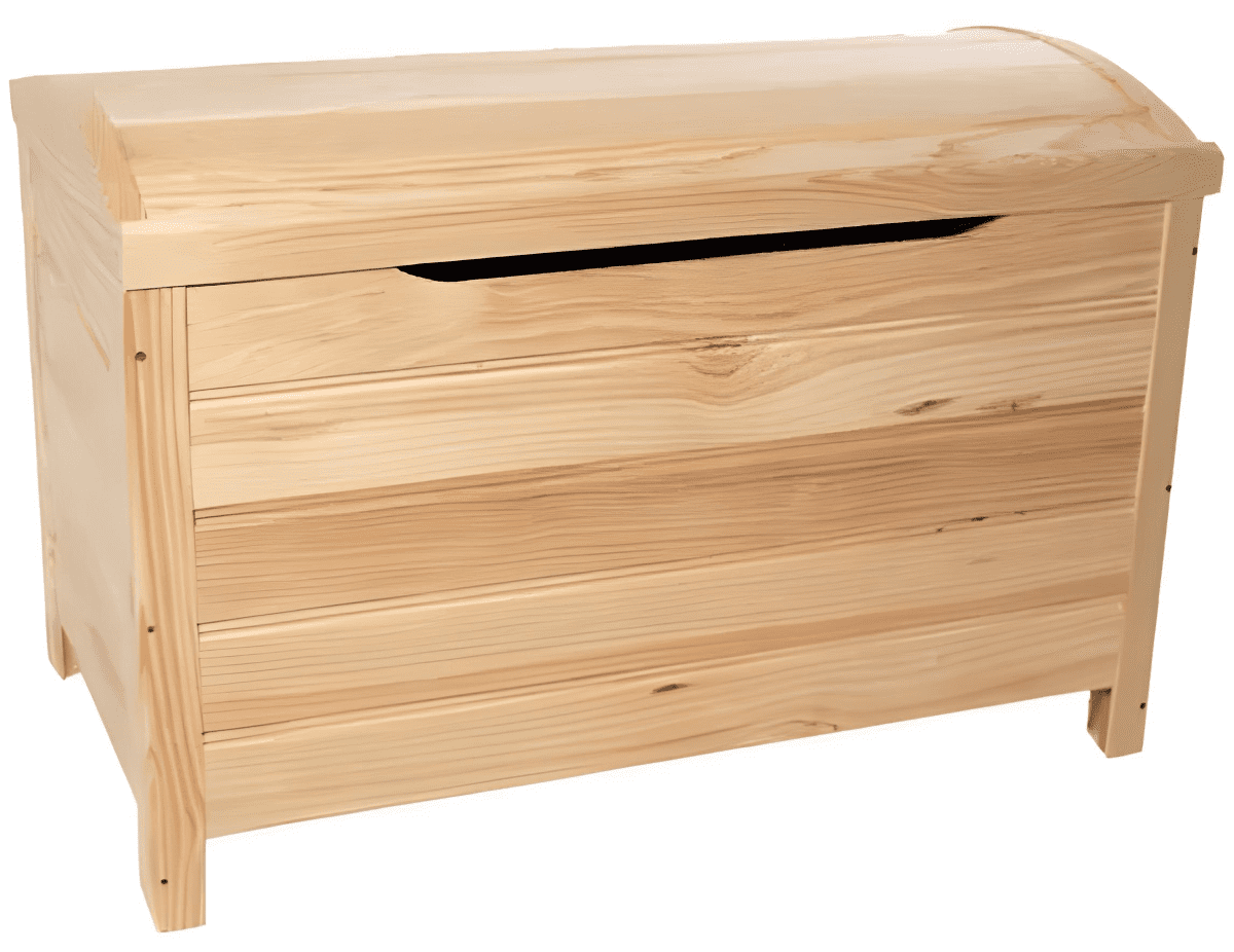 Baúl de madera sencillo con capacidad para 76 L