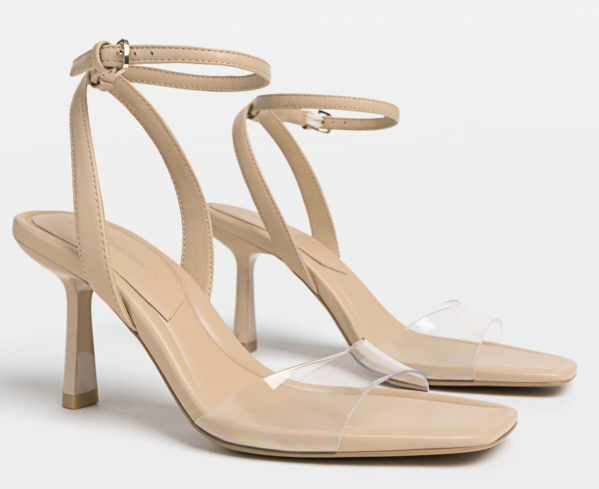 Sandalias de tacón con pala de vinilo