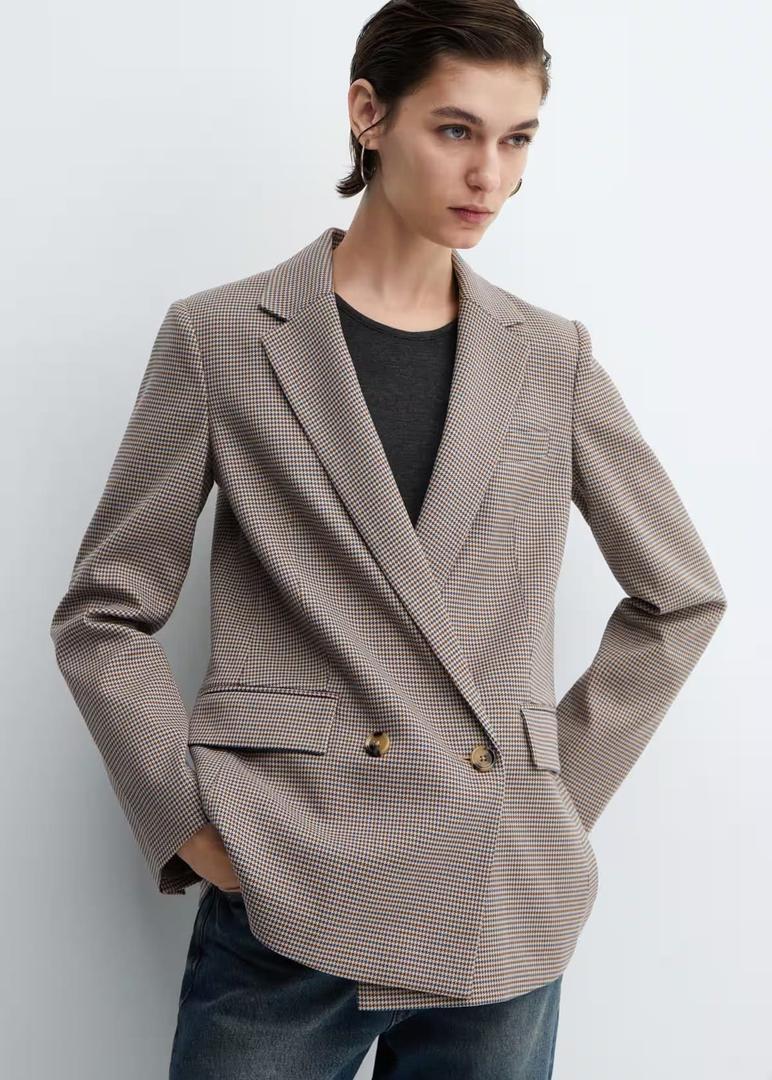 Chaqueta americana de pata de gallo de Mango