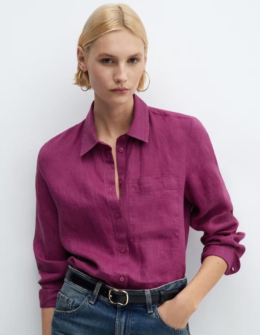 Camisa 100 lino de Mango