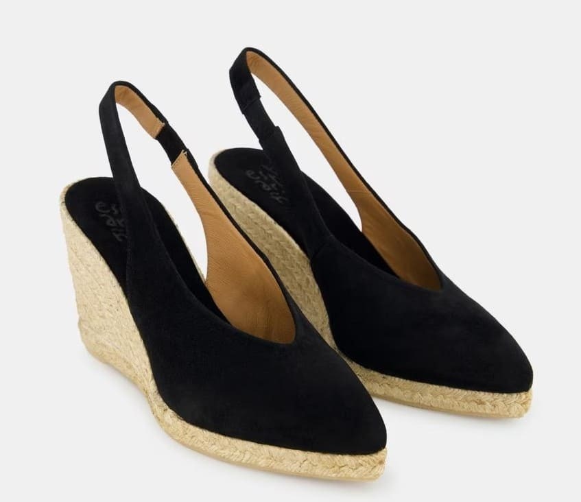 Alpargatas Esparteñas de cuña en piel con puntera afilada Latouche
