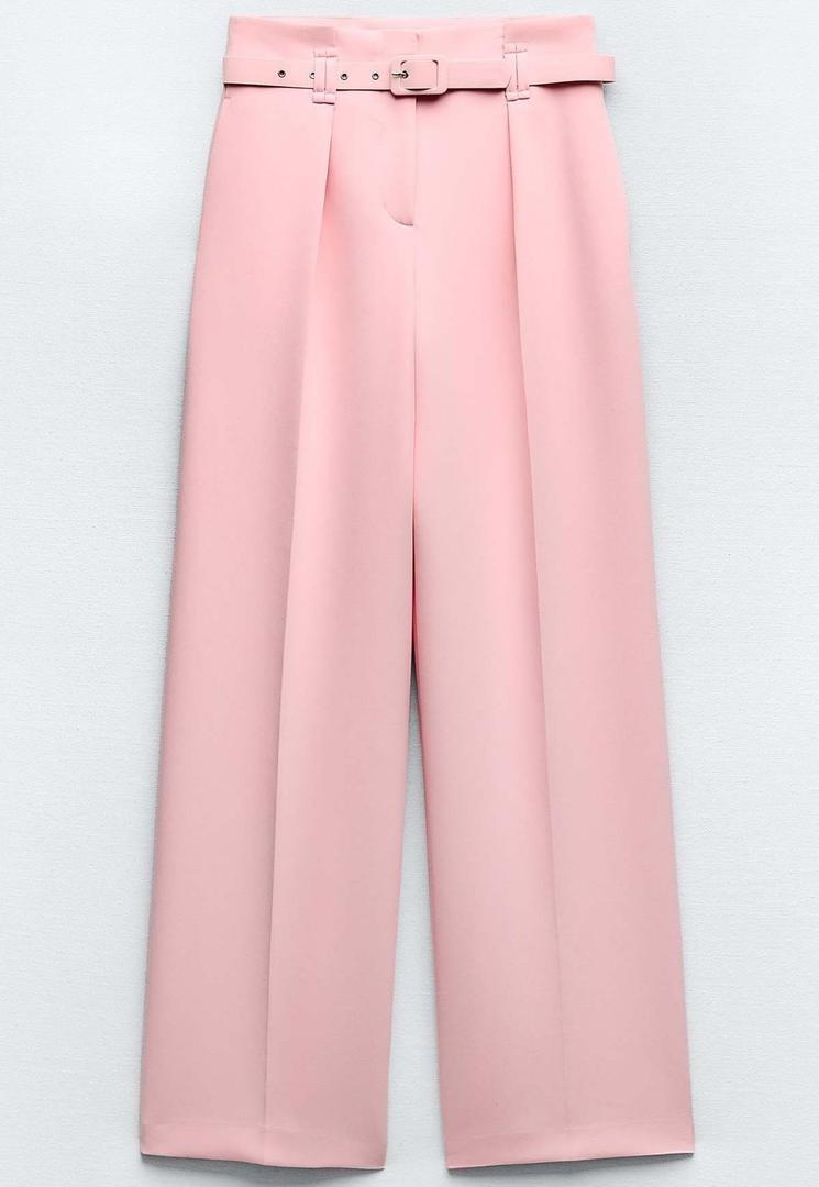 Pantalón ancho cinturón de Zara