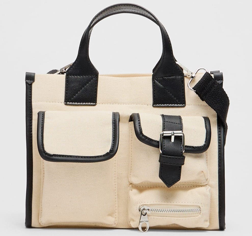 Tote tejido bolsillos de Stradivarius