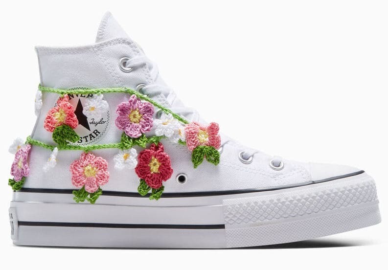 Las nuevas zapatillas Chuck Taylor All Star Lift Crochet Flower