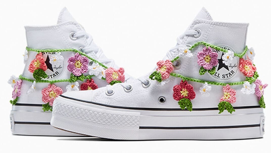 Las nuevas zapatillas Chuck Taylor All Star Lift Crochet Flower