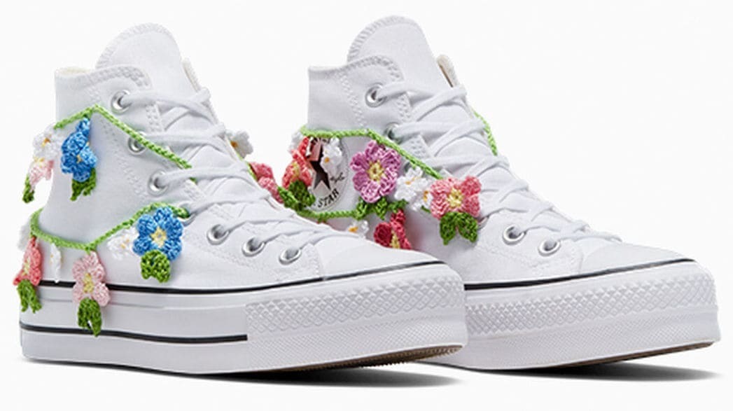 Las nuevas zapatillas Chuck Taylor All Star Lift Crochet Flower