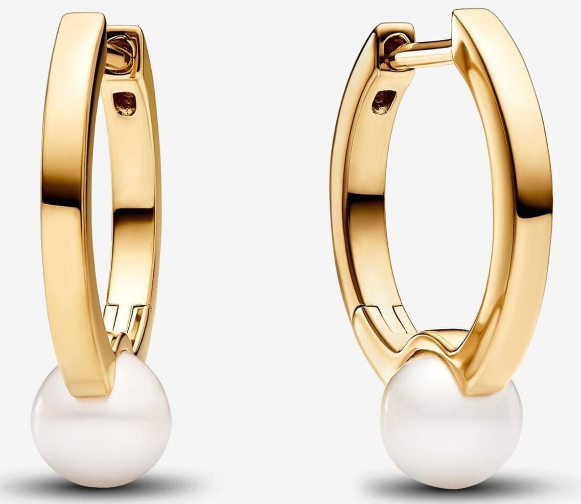 Pendientes de aro Perla Cultivada de Agua Dulce de Pandora