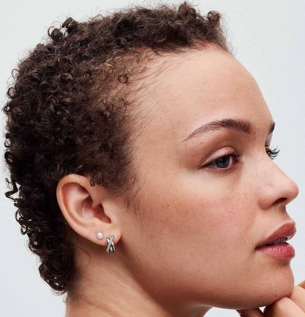 Pendientes de botón Perla Cultivada de Agua Dulce de 4.5mm de Pandora