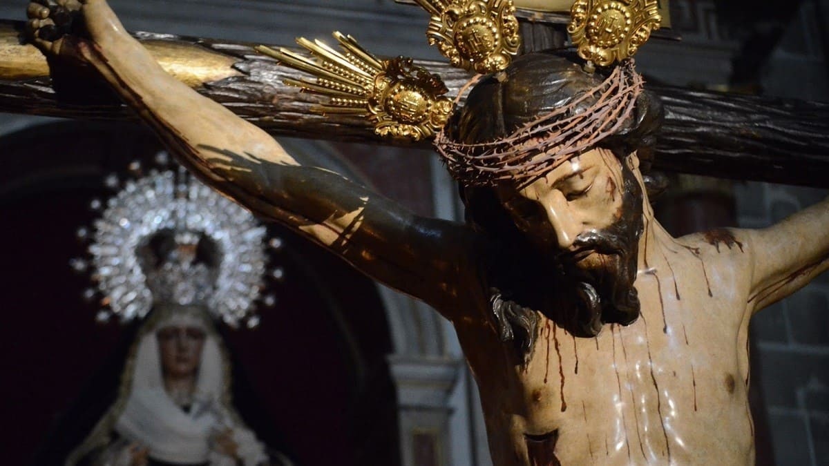 La imagen titular de la hermandad del Santo Crucifijo en Jerez