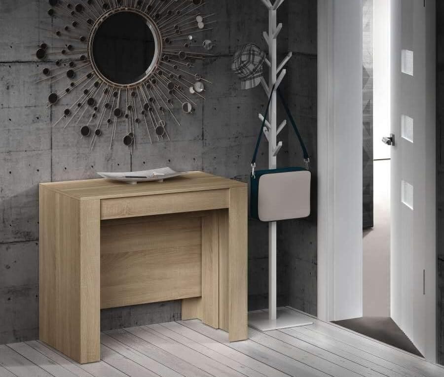 La mesa de comedor o de recibidor extensible Habitdesign de Roble Canadian en Amazon