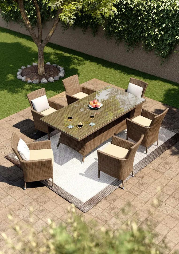 La mesa de jardín de aluminio Palermo marrón de Leroy Merlin