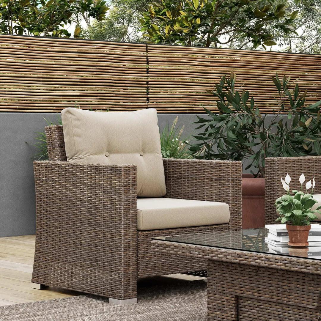 El sillón de exterior de ratán sintético Palermo marrón de Leroy Merlin