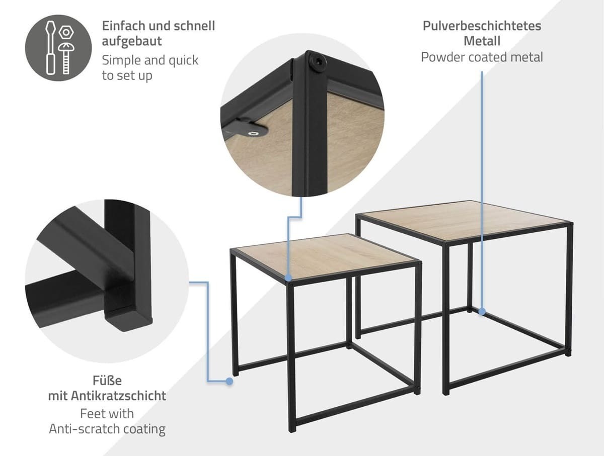Juego de dos mesas auxiliares de Carrefour