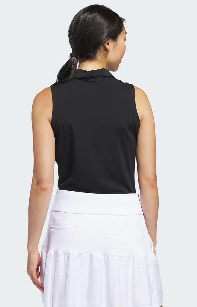 El polo sin mangas Ultimate365 Solid de color negro de Adidas
