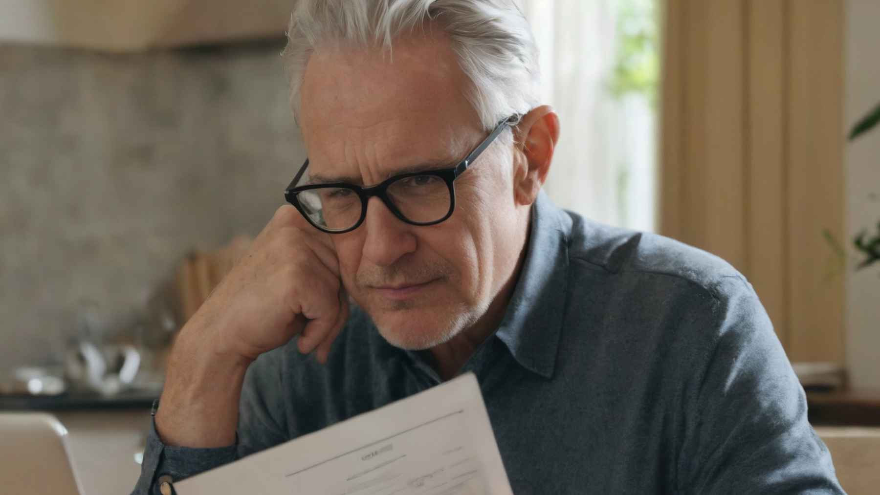 Un pensionista preocupado por el estado de su pensión por jubilación de la Seguridad Social