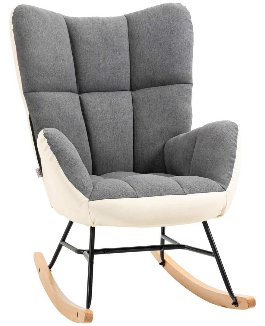 Sillón De Lino Pu Espuma Acero Madera Haya Homcom de Carrefour 