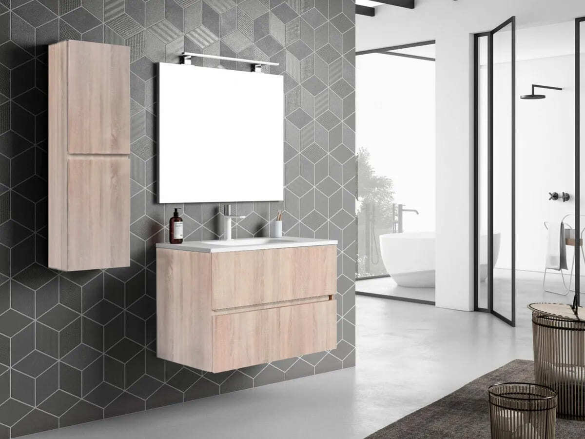 La columna de baño ZOE roble claro de Leroy Merlin