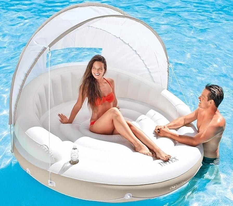 INTEX Isla Hinchable Canopy Crema de Amazon