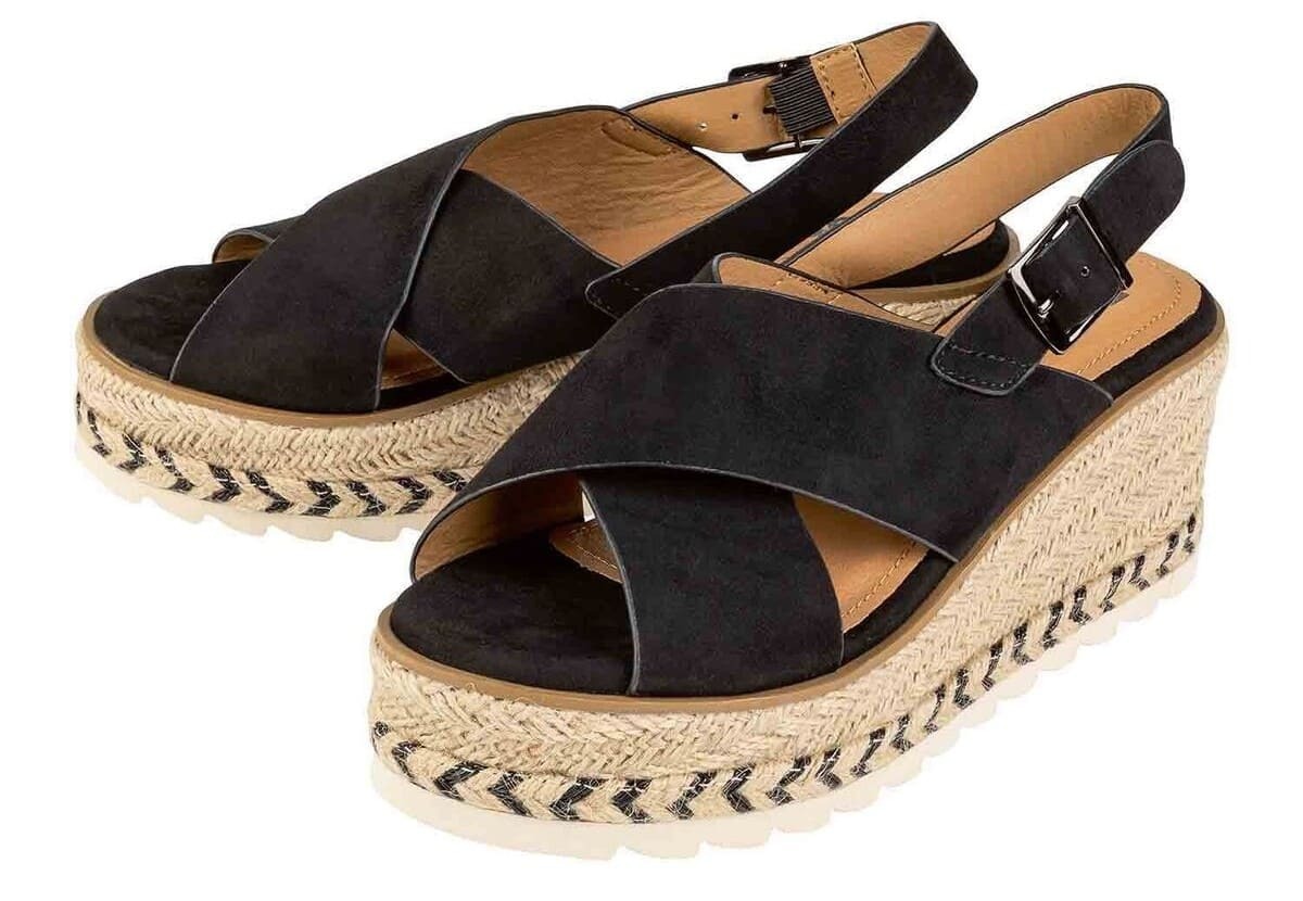 Sandalias cruzadas de cuña para mujer