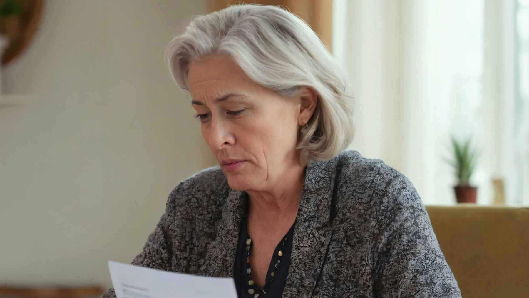 Una pensionista preocupada por el estado de su pensión de la Seguridad Social