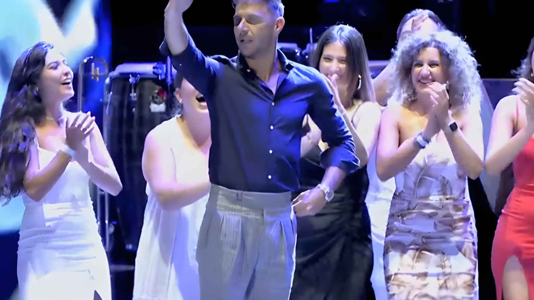 Joaquín Sánchez durante el concierto de Alejandro Sanz en el Benito Villamarín