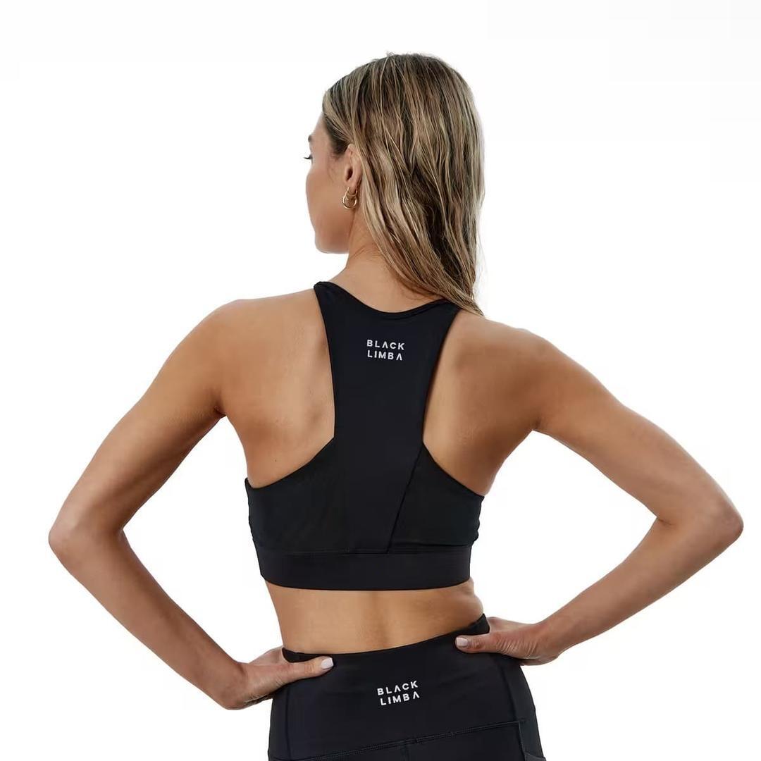 El sujetador top deportivo halter Larisa con sujeción media de Black Limba en Decathlon