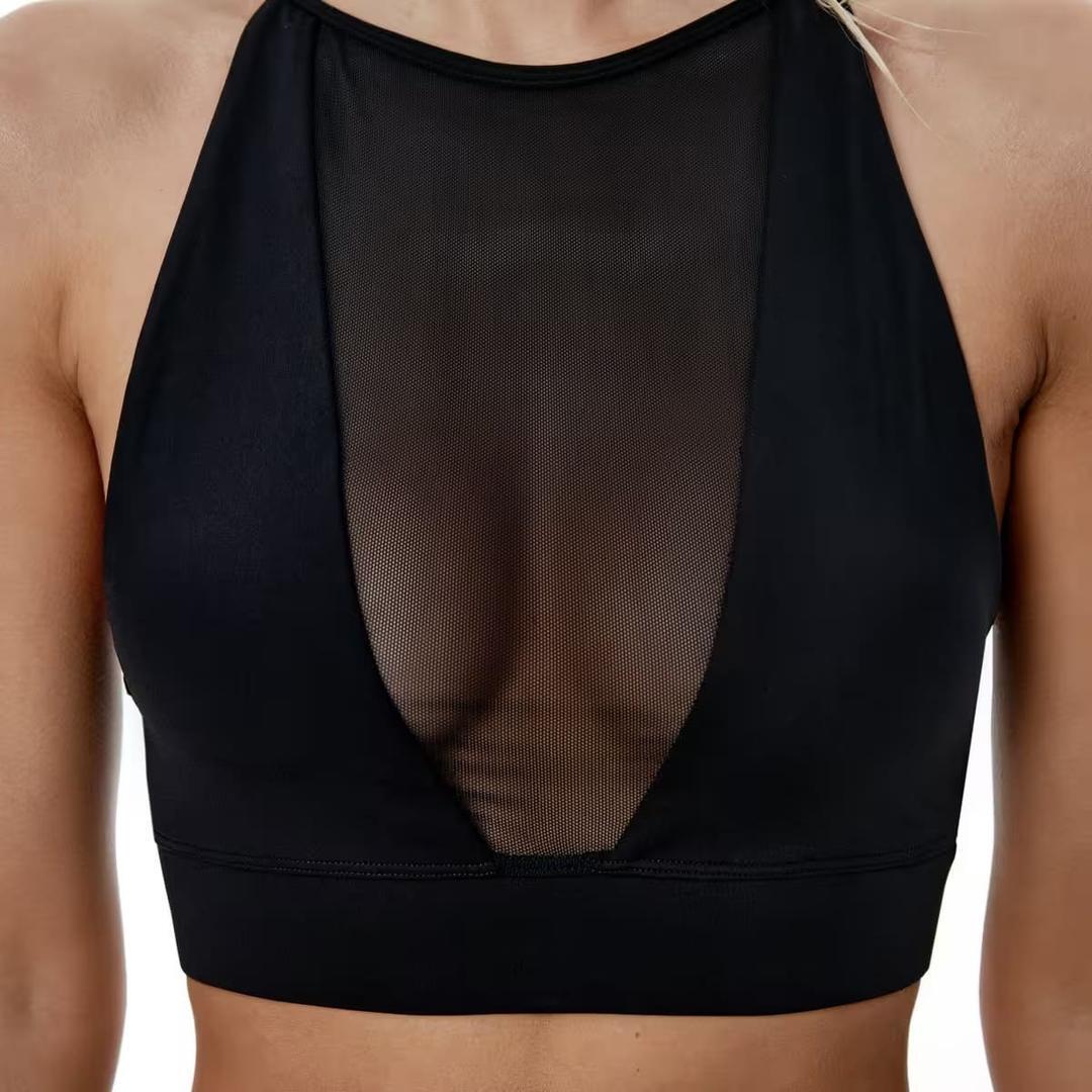 El sujetador top deportivo halter Larisa con sujeción media de Black Limba en Decathlon