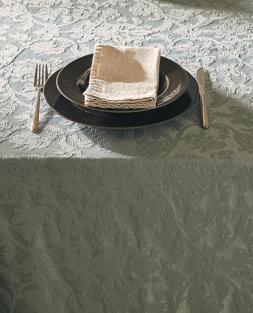 Mantel de algodón Jacquar satinado