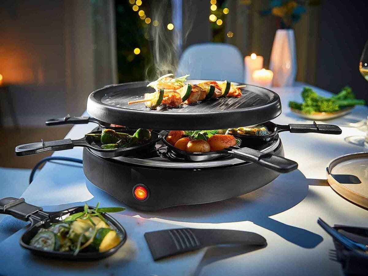 El raclette grill con potencia de 800 W de Lidl