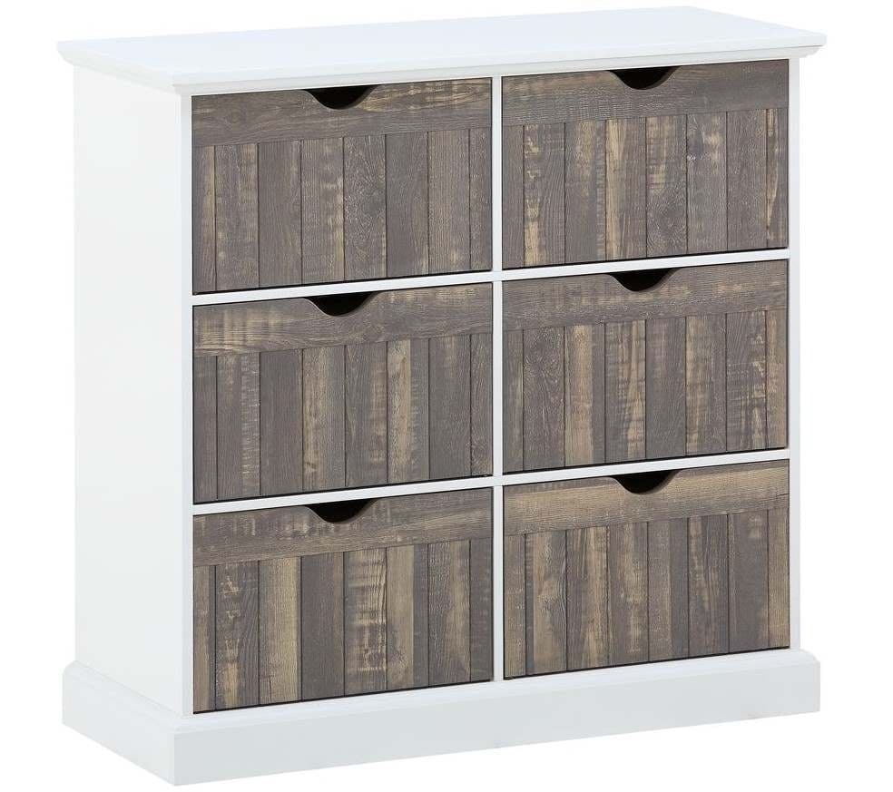 Cómoda OLDEKROG 6 cajones blanco-gris de JYSK