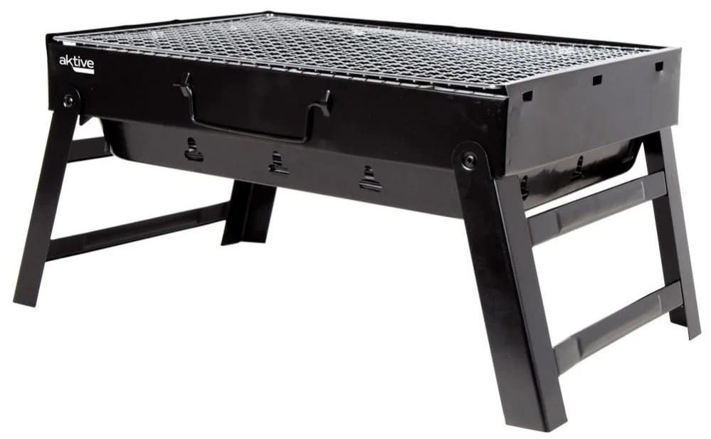 Barbacoa portátil plegable rectangular negra de Leroy Merlin