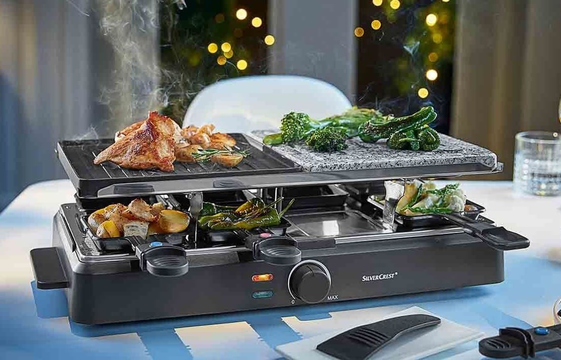 La Parillla Raclette con piedra caliente de 1400 W de SIlvercrest en Lidl