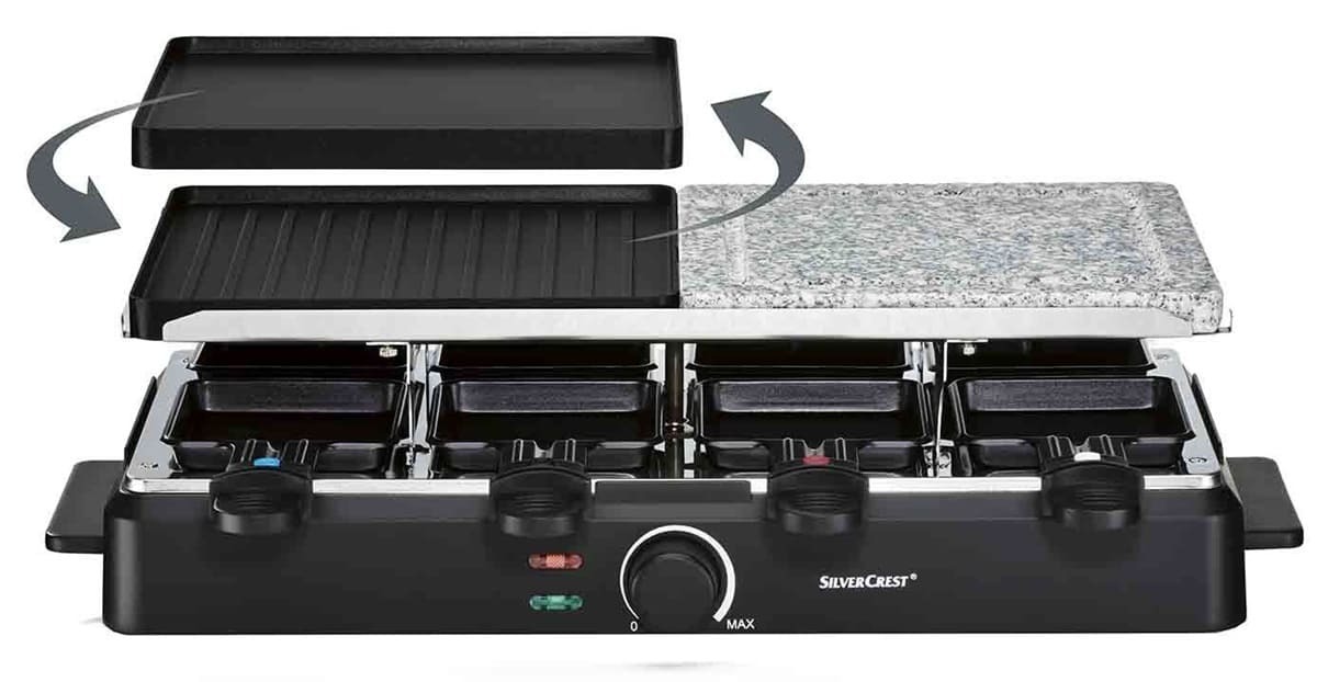 La Parillla Raclette con piedra caliente de 1400 W de SIlvercrest en Lidl