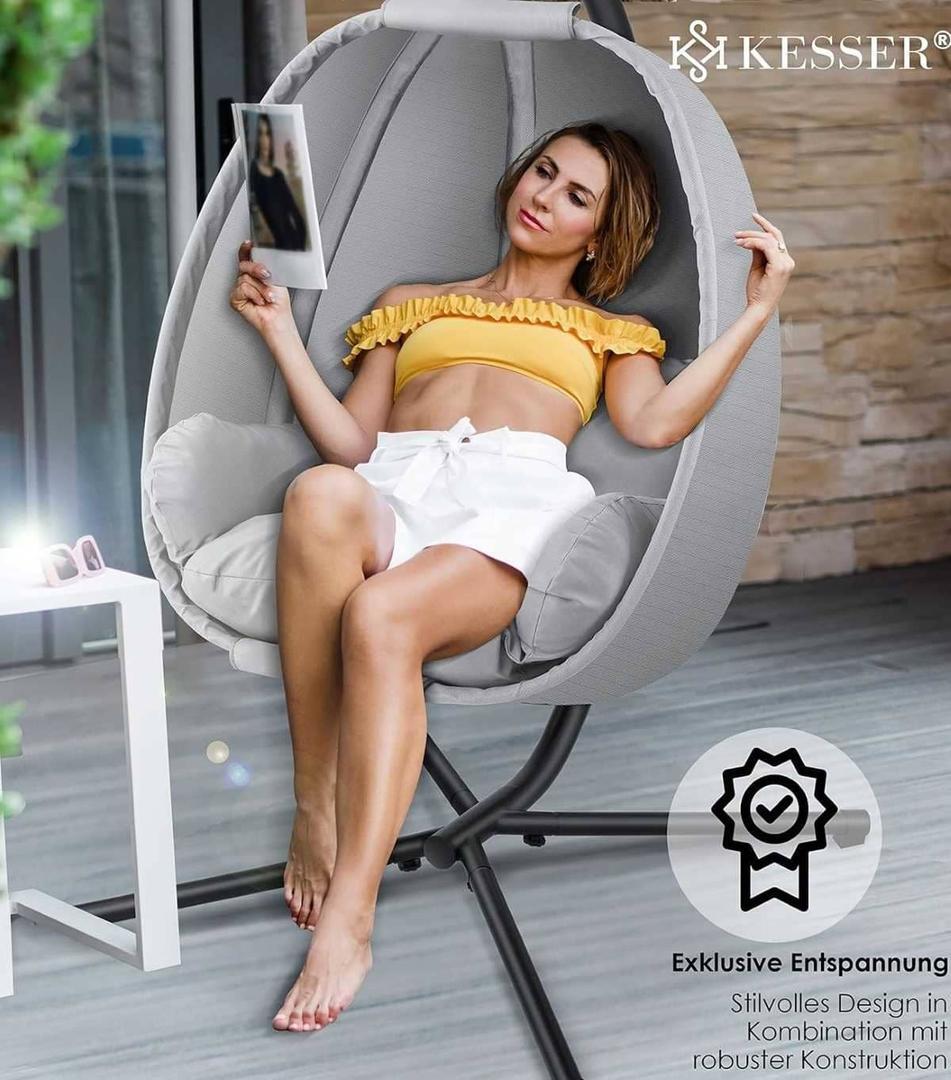 KESSER Silla Colgante de Lujo con Marco de Amazon
