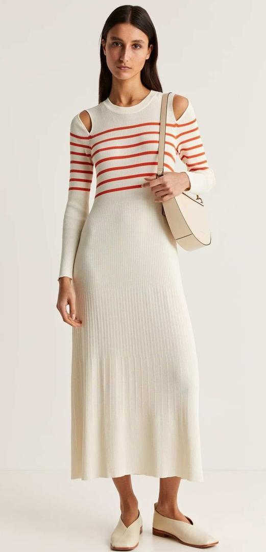 Scalpers Vestido de punto de manga larga con rayas de El Corte Inglés